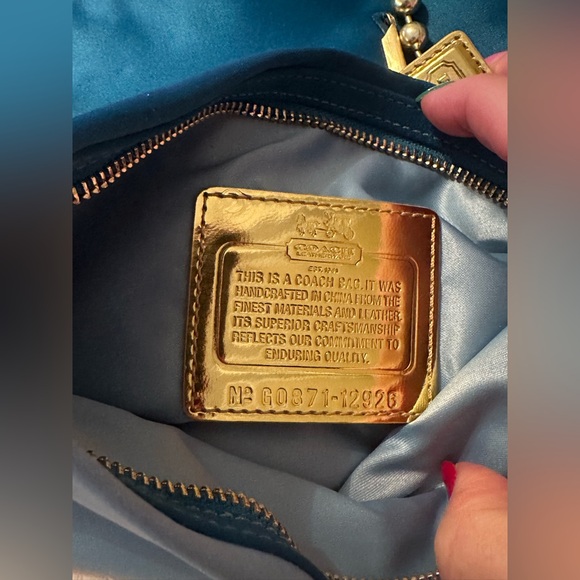 Authentic Coach Vintage Amanda Satin Fold over Flap Clutch Handbag! NWT - Picture 9 of 11